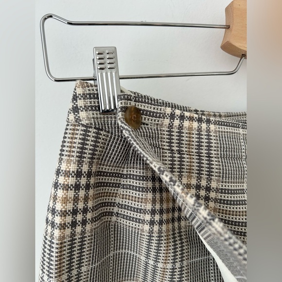 Acne Studios Beige Plaid Cotton Mini Wrap Skirt S - Picture 7 of 16